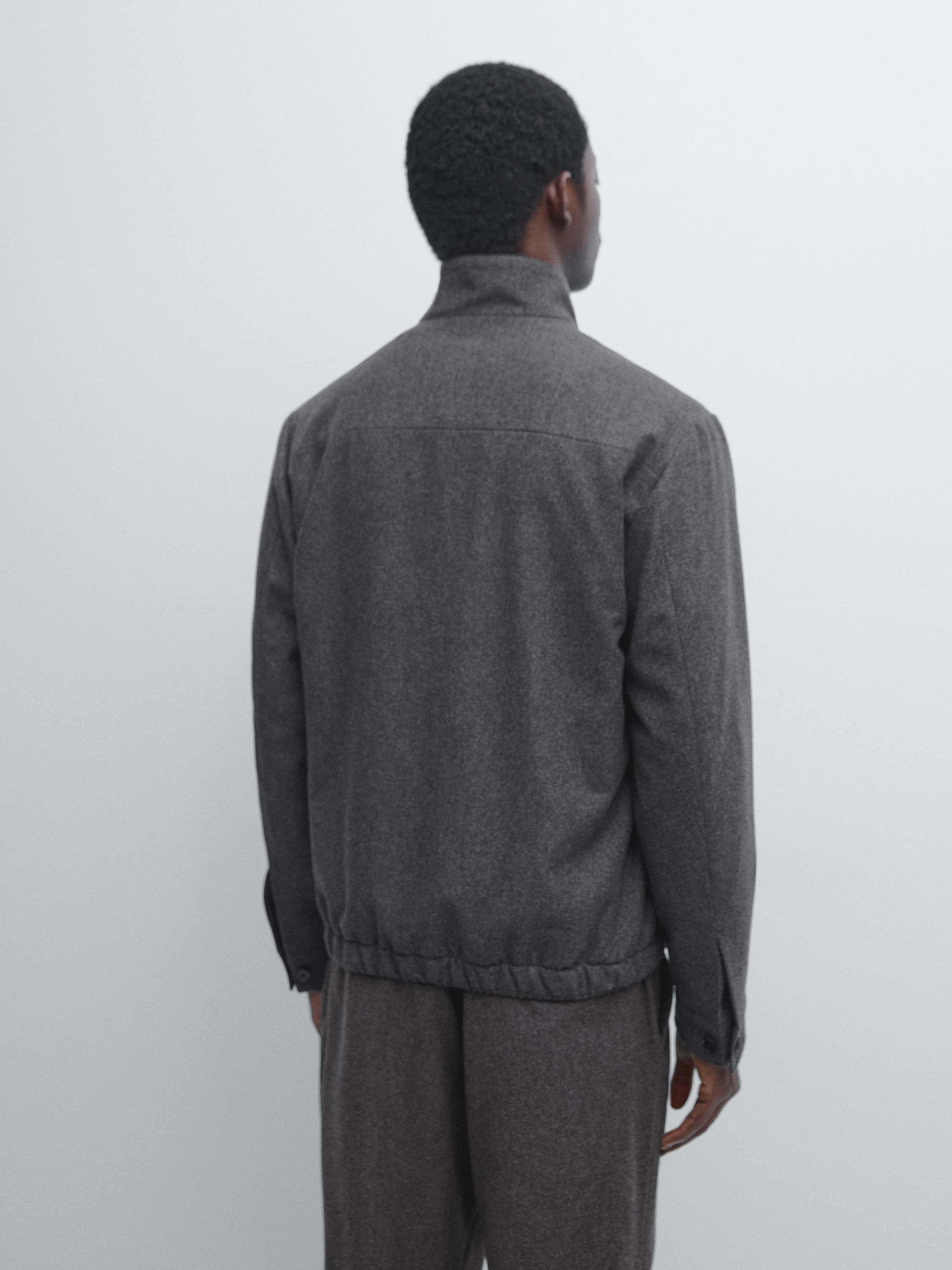 Wool blend bomber jacket